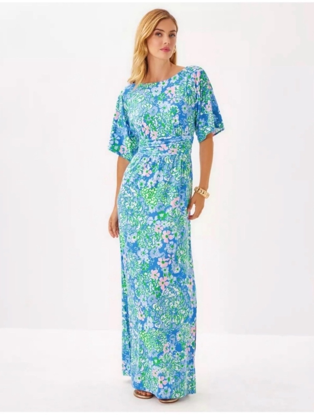 Lily Pulitzer Parigi Boat Neck Maxi Dress NWT XS